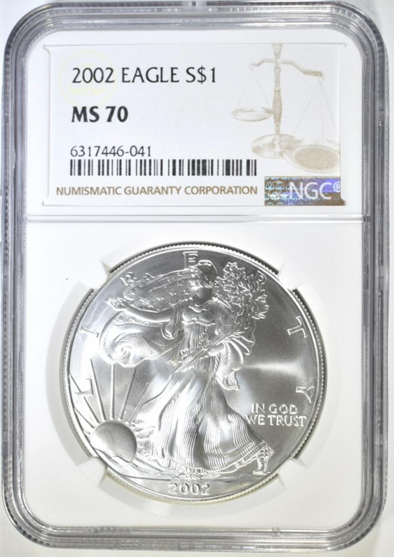 2002 AMERICAN SILVER EAGLE NGC MS 70 (1 of 4)