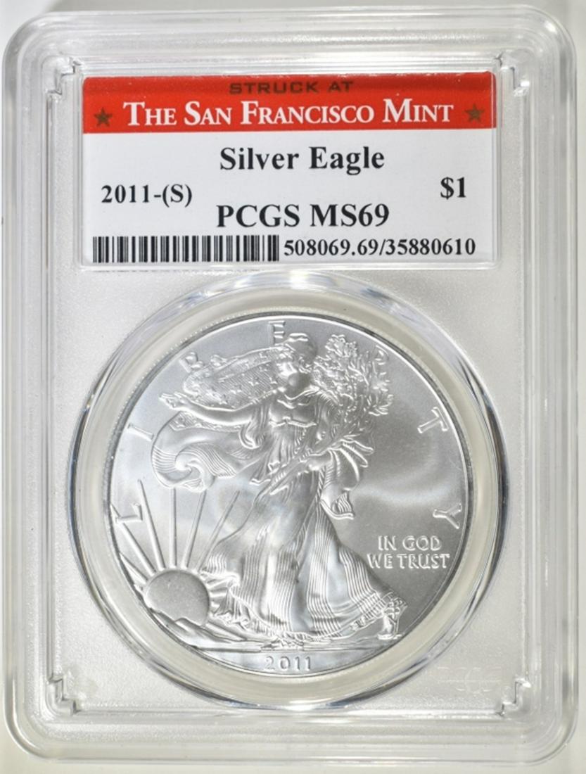 2011-(S) AMERICAN SILVER EAGLE  PCGS MS-69 (1 of 4)