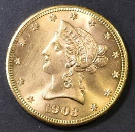 1903-S GOLD $10 LIBERTY  GEM BU