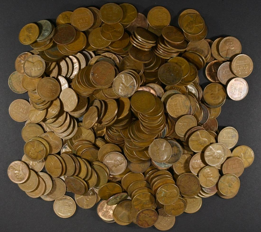 500-MIXED DATE CIRC LINCOLN WHEAT CENTS: LEADERS IN ON-LINE AUCTIONS ESTIMATE $90 - $110.