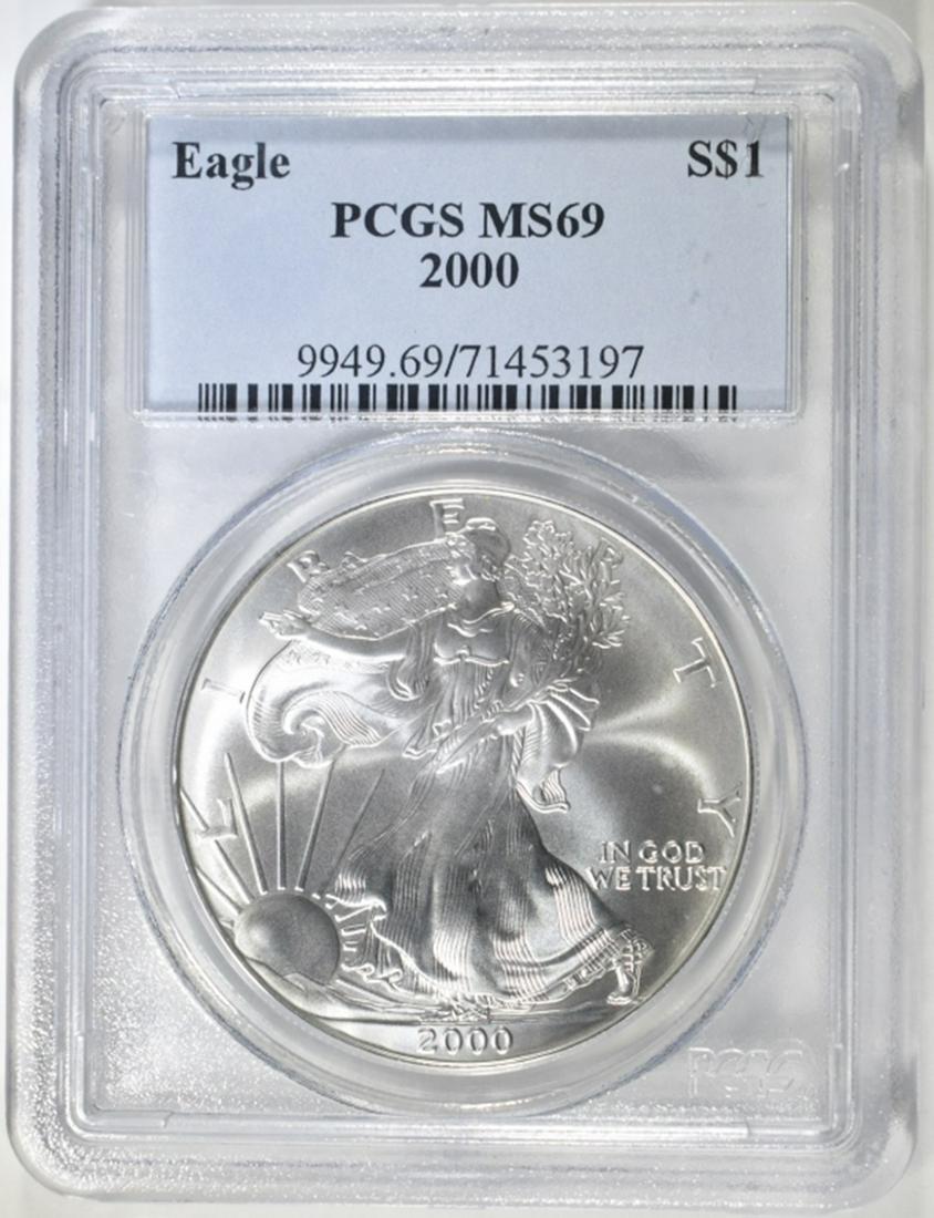 2000 AMERICAN SILVER EAGLE PCGS MS 69 (1 of 4)