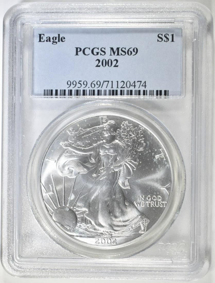 2002 AMERICAN SILVER EAGLE PCGS MS 69 (1 of 4)