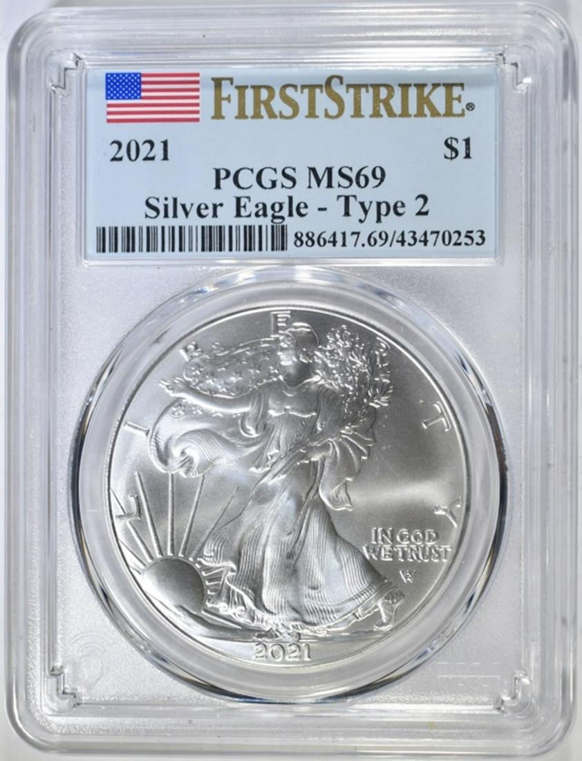 2021 AMERICAN SILVER EAGLE T-2 PCGS MS 69 (1 of 4)