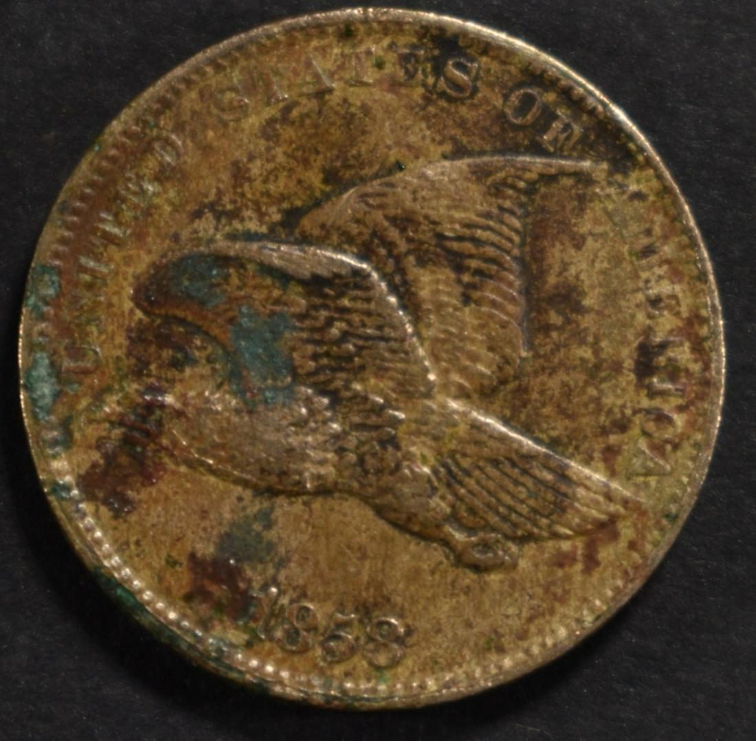 1858 FLYING EAGLE CENT  XF (1 of 2)