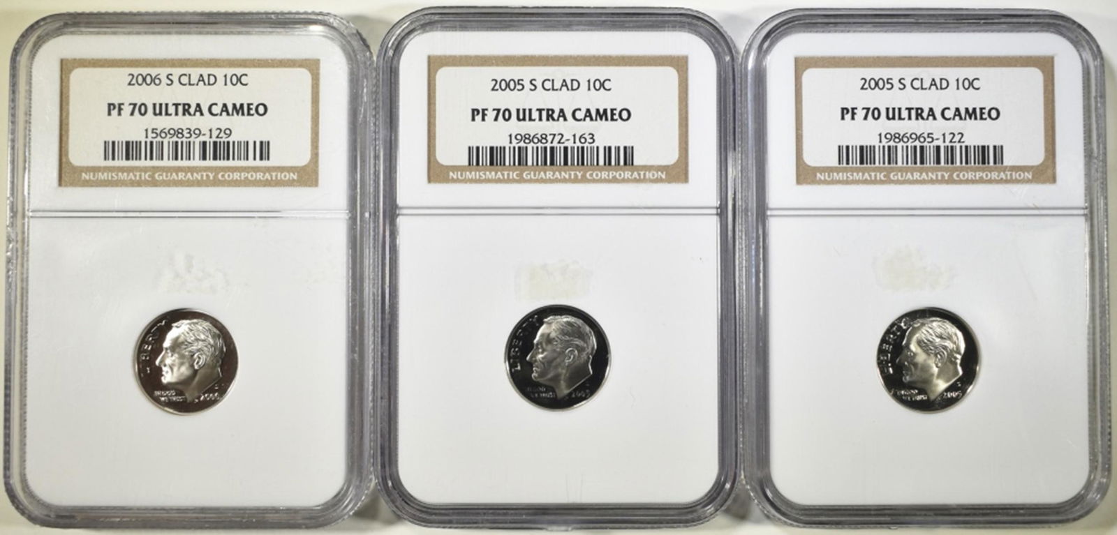 3 NGC PF-70 ULTRA CAMEO ROOSEVELT DIMES: (1 of 2)