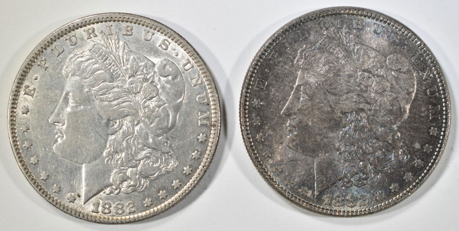 (2) 1882 MORGAN DOLLARS   VF, XF (1 of 2)