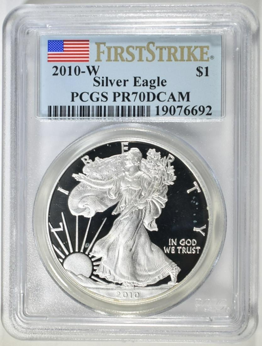 2010 W AMERICAN SILVER EAGLE FS PCGS PR 70 DCAM (1 of 4)