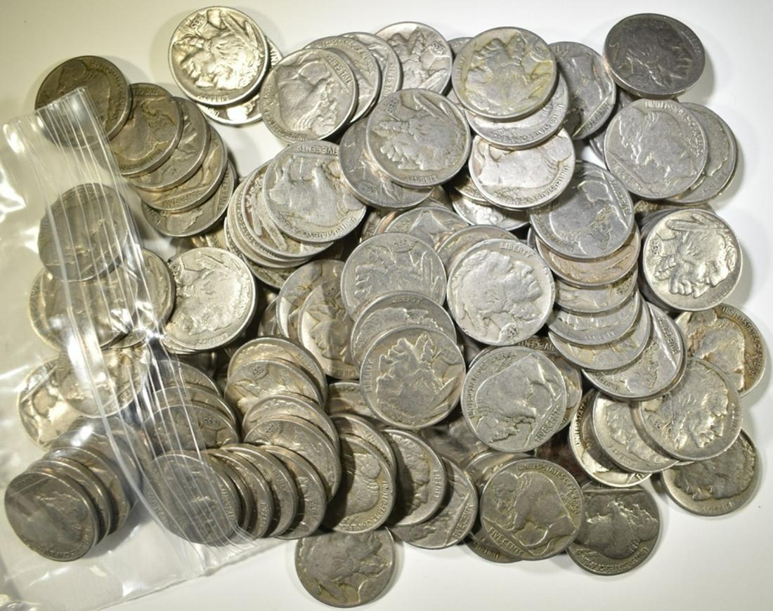 125 MIXED DATE FULL DATE CIRC BUFFALO NICKELS (1 of 2)
