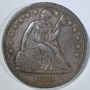 1870-CC SEATED LIBERTY DOLLAR  CH AU