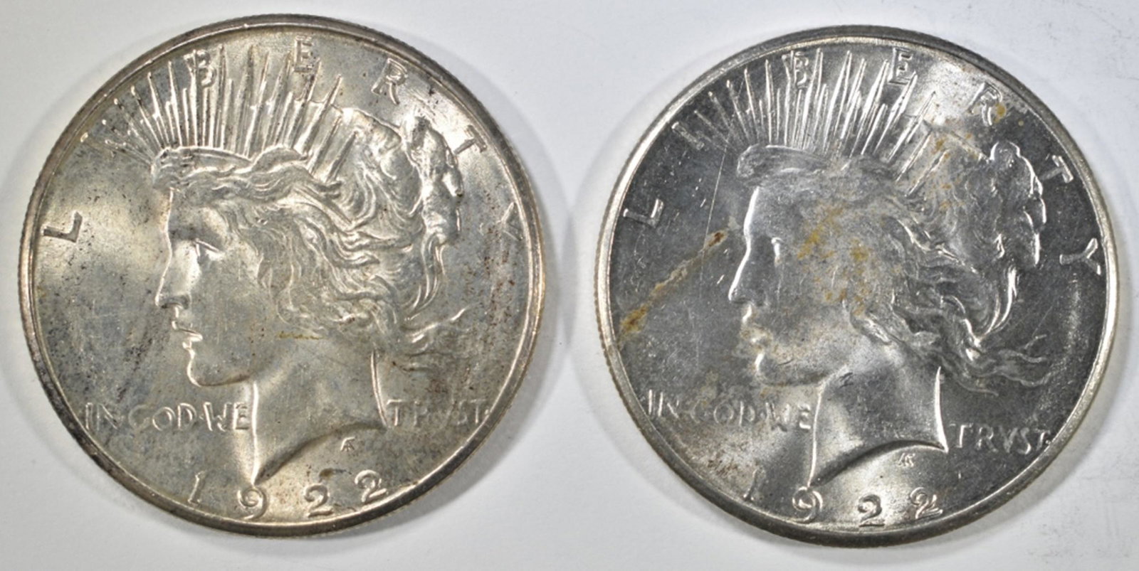 2 1922-S PEACE DOLLARS AU/BU (1 of 2)