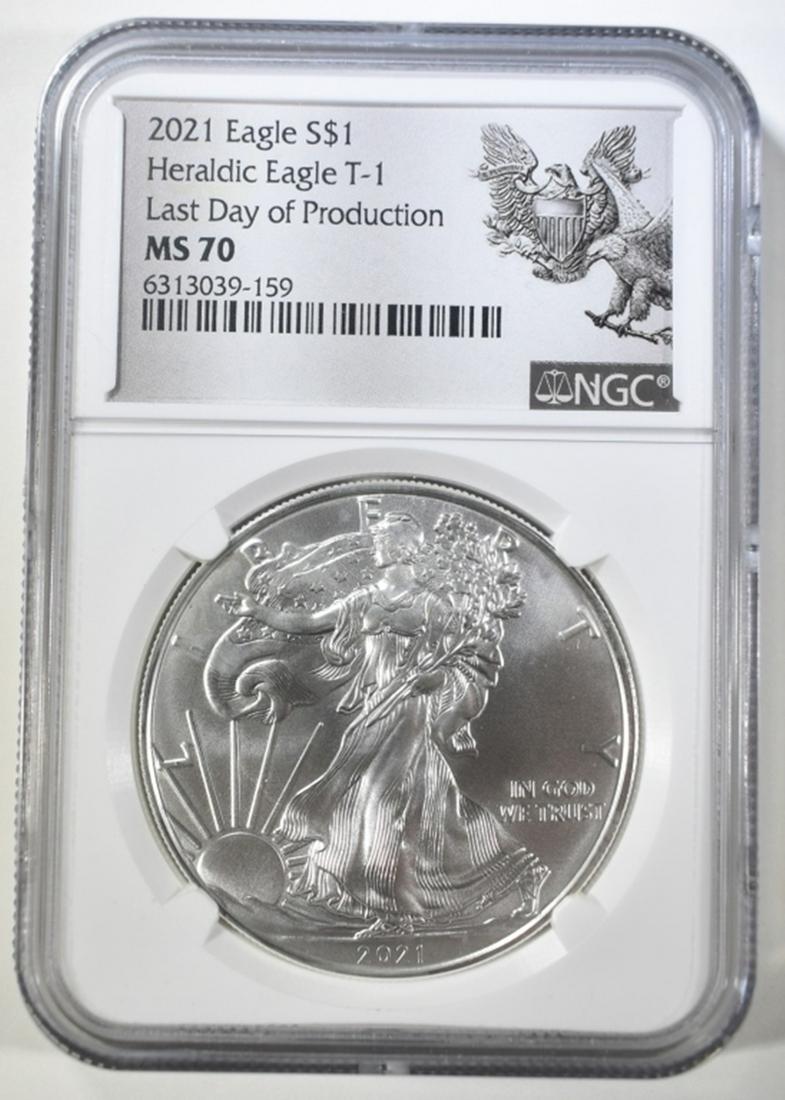 2021 T1 SILVER EAGLE NGC MS 70 LAST DAY (1 of 4)