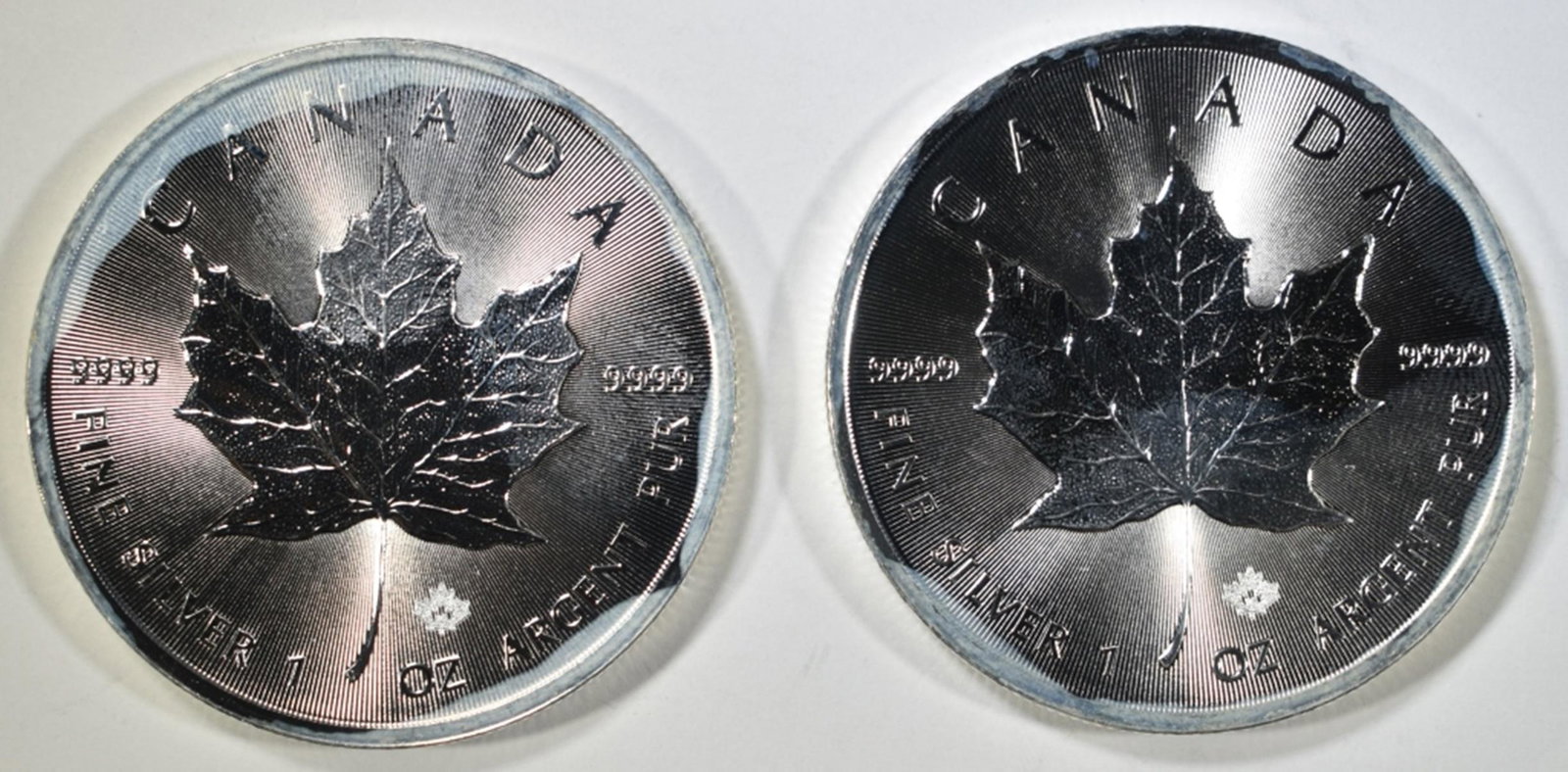 2-BU 2016 1oz .9999 SILVER CANADA MAPLE LEAF COINS (1 of 2)