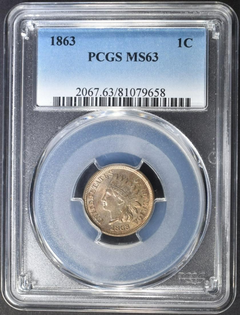 1863 INDIAN CENT PCGS MS-63 (1 of 4)