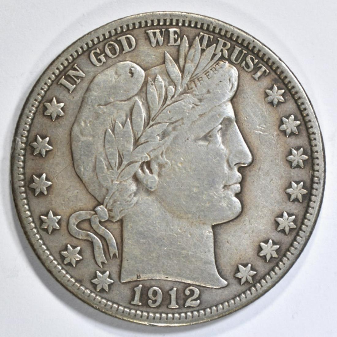 1912-D BARBER HALF DOLLAR VF (1 of 2)