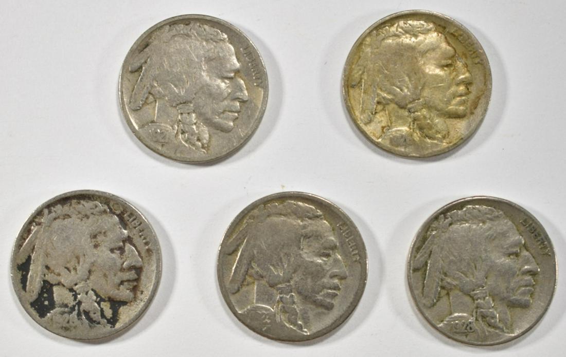 5 BUFFALO NICKELS VF/F (1 of 4)