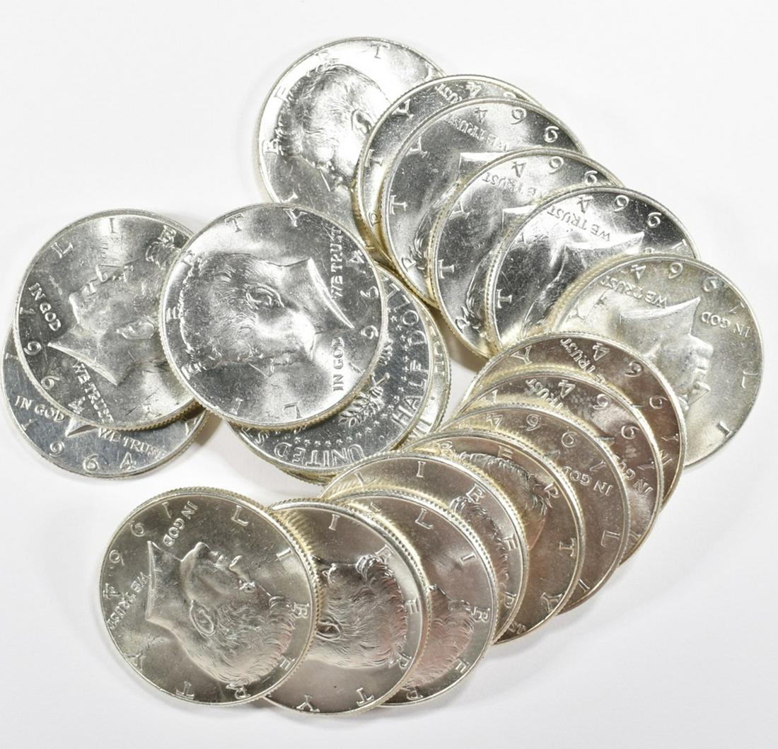 ROLL OF 1964-P KENNEDY HALF DOLLARS BU (1 of 4)