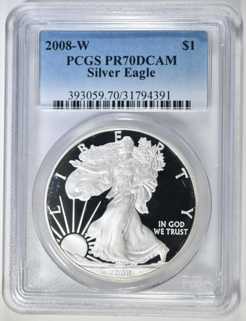 2008 W AMERICAN SILVER EAGLE PCGS PR 70 DCAM (1 of 4)