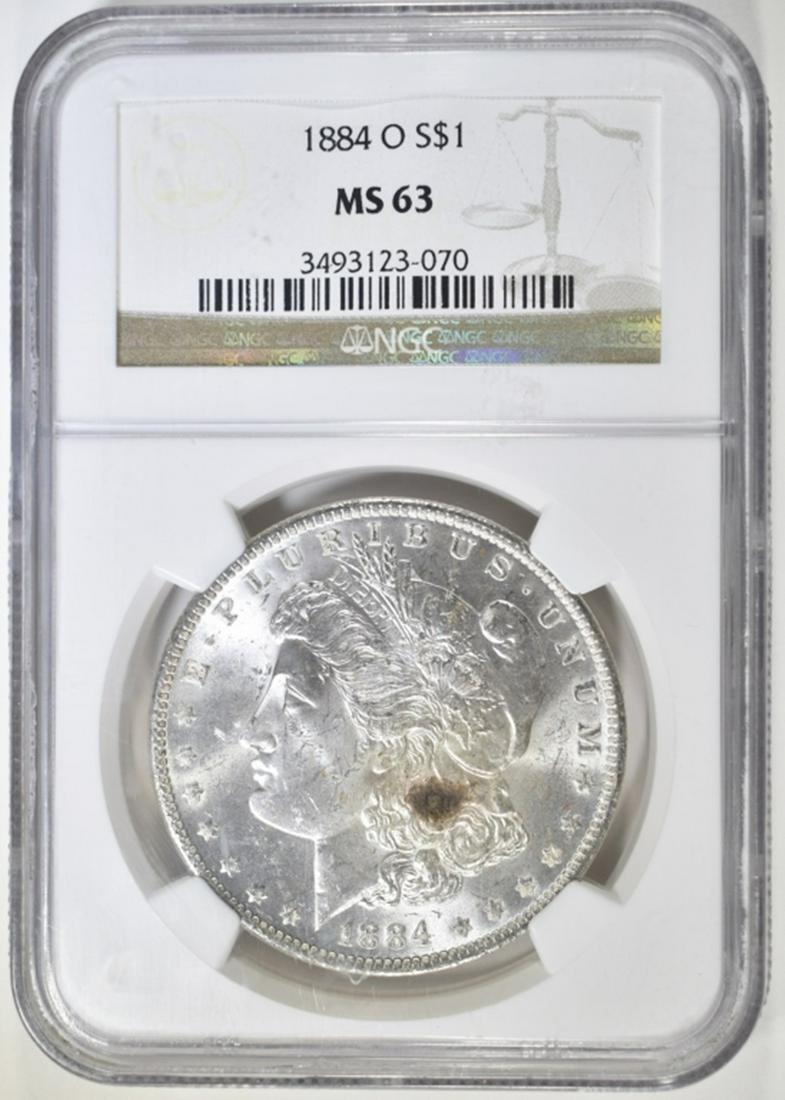 1884-O MORGAN DOLLAR NGC MS-63: LEADERS IN ON-LINE AUCTIONS ESTIMATE $100 - $120.