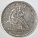 1839 NO DRAPERY SEATED LIBERTY HALF DOLLAR AU/BU