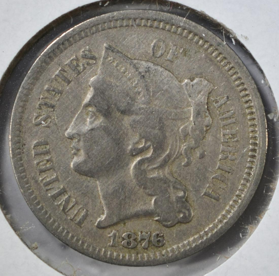 1876 THREE CENT NICKEL VF (1 of 2)