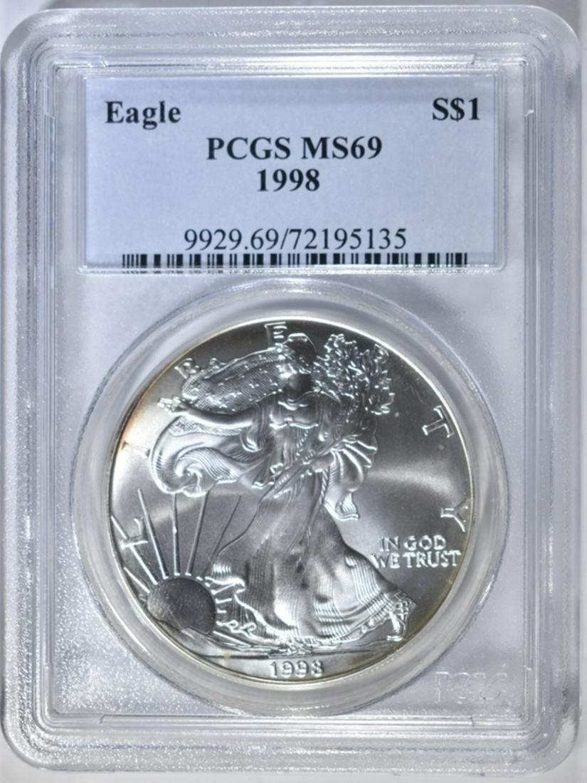 1998 AMERICAN SILVER EAGLE PCGS MS 69 (1 of 4)