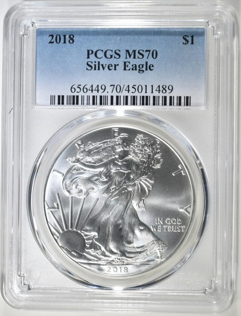 2018 AMERICAN SILVER EAGLE PCGS MS 70 (1 of 4)