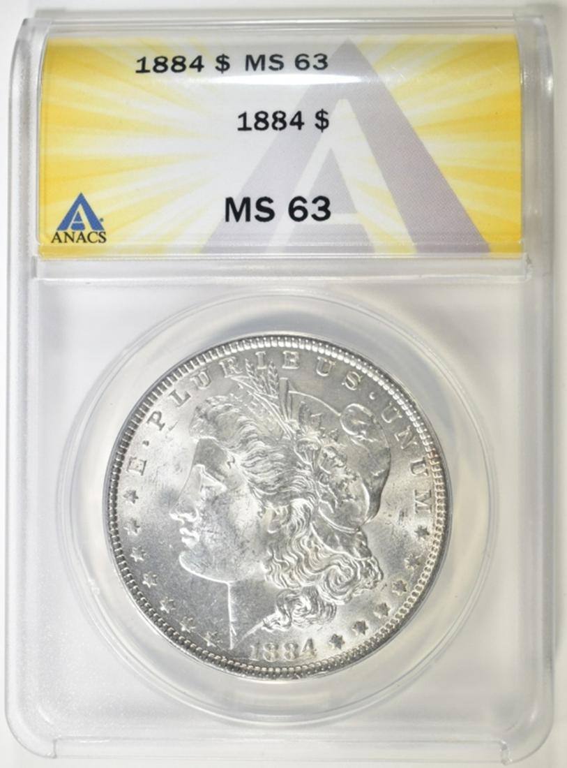 1884 MORGAN DOLLAR  ANACS MS-63 (1 of 4)