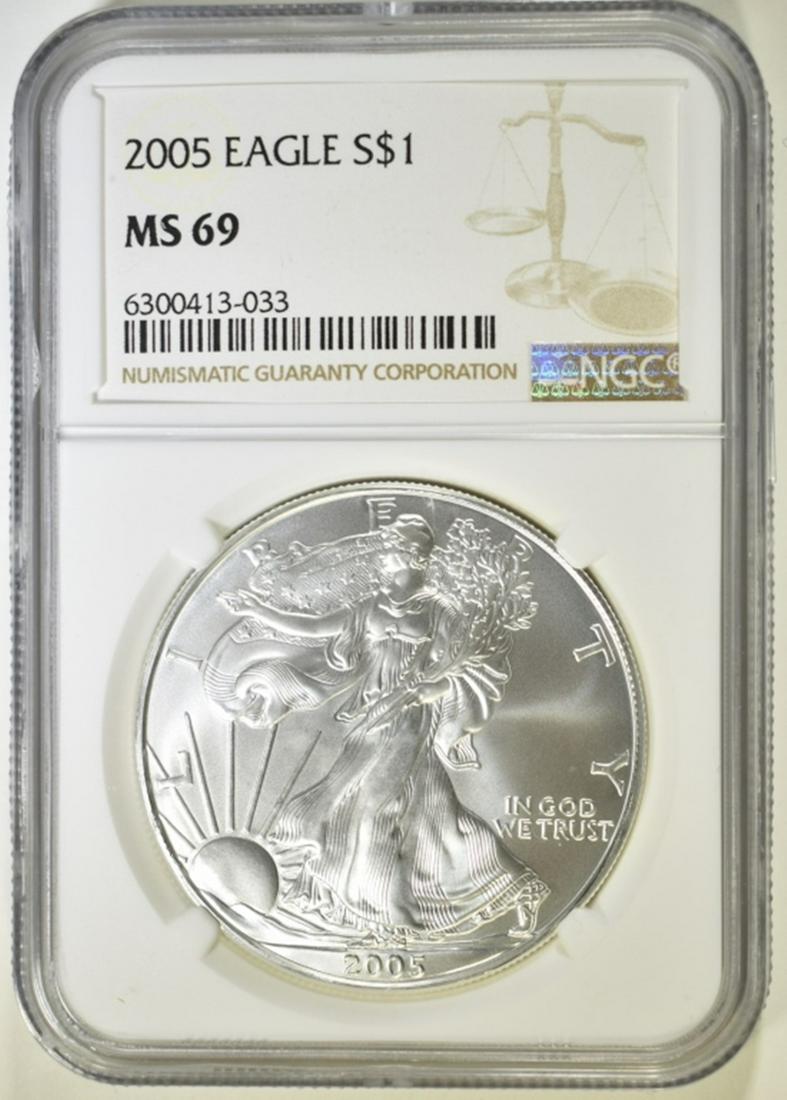 2005 AMERICAN SILVER EAGLE NGC MS-69 (1 of 4)