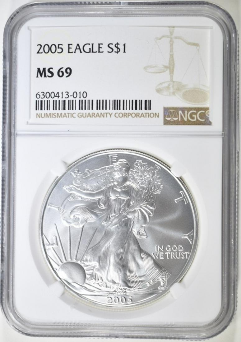 2005 AMERICAN SILVER EAGLE NGC MS-69 (1 of 4)