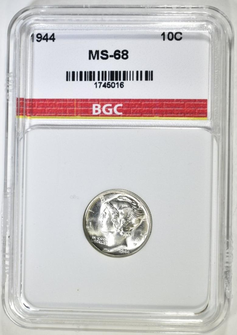 1944 MERCURY DIME, BGC SUPERB GEM+ BU (1 of 4)