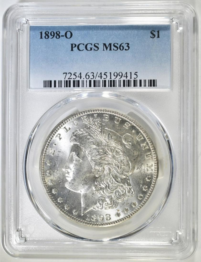 1898-O MORGAN DOLLAR PCGS MS-63: CHECK OUT OUR UPCOMING AUCTION ESTIMATE $125 - $150.