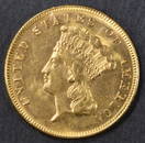 1874 GOLD $3 PRINCESS  CH/GEM BU