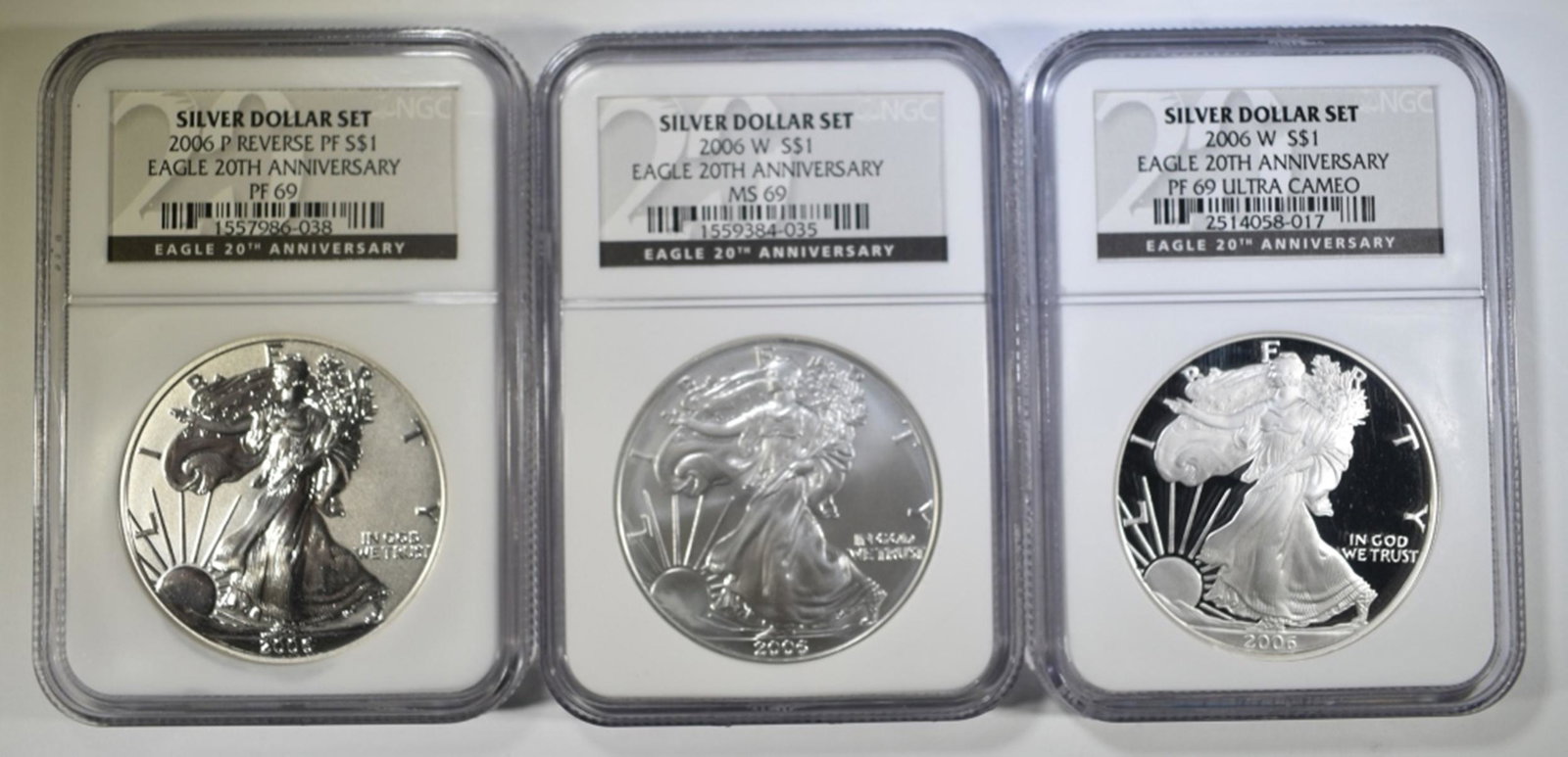 2006 ASE THREE PIECE 20TH ANNI SET NGC  MS 69 (1 of 2)