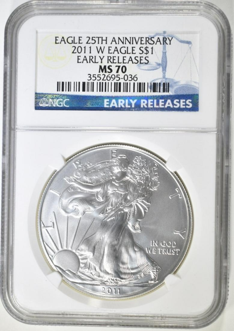 2011 W AMERICAN SILVER EAGLE ER NGC MS 70 (1 of 4)