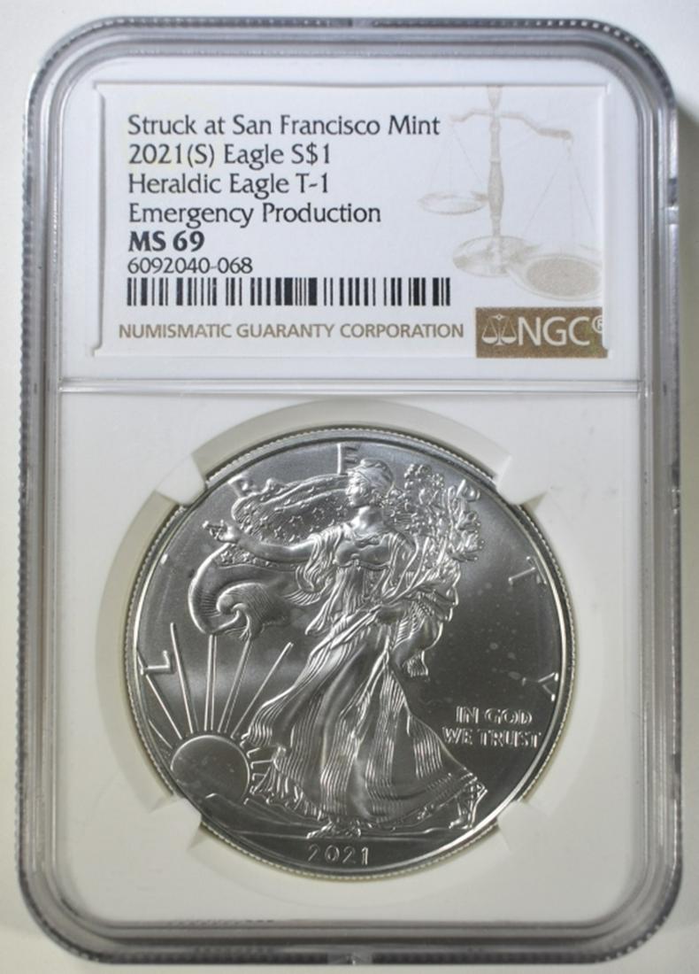 2021 (S) AMERICAN SILVER EAGLE TYPE 1 EP NGC MS 69 (1 of 4)