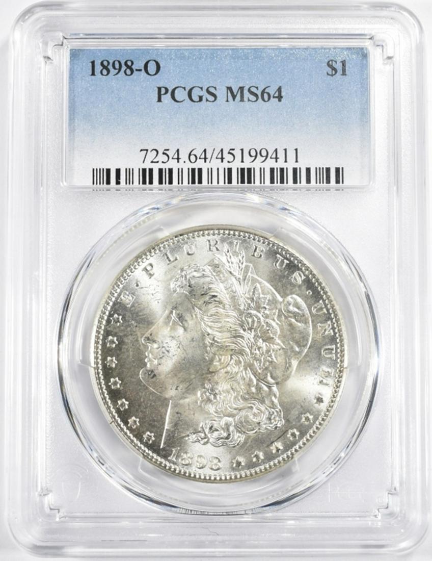 1898-O MORGAN DOLLAR PCGS MS-64: CHECK OUT OUR UPCOMING AUCTION ESTIMATE $170 - $190.