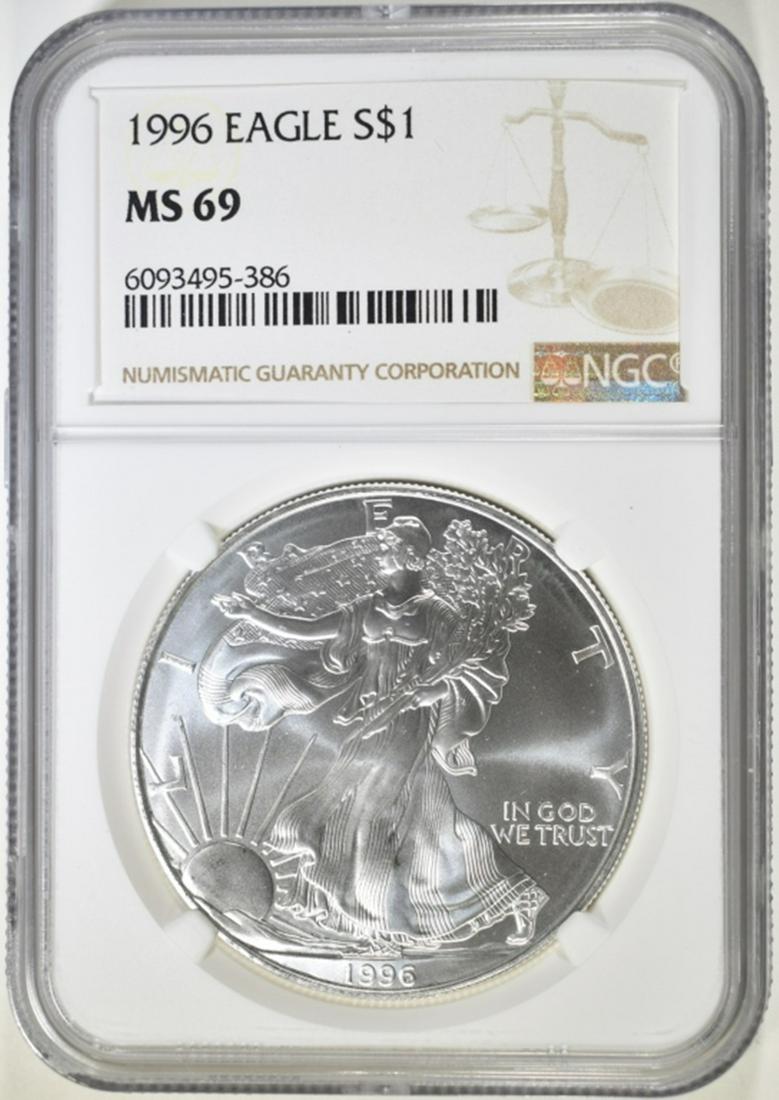 1996 AMERICAN SILVER EAGLE NGC MS-69 (1 of 4)