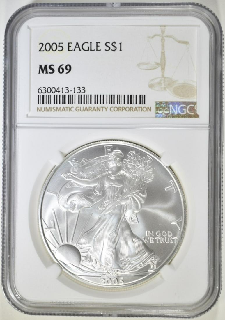 2005 AMERICAN SILVER EAGLE NGC MS-69 (1 of 4)