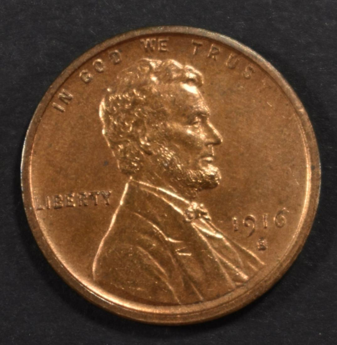 1916-S LINCOLN CENT  CH/GEM BU  RED (1 of 2)