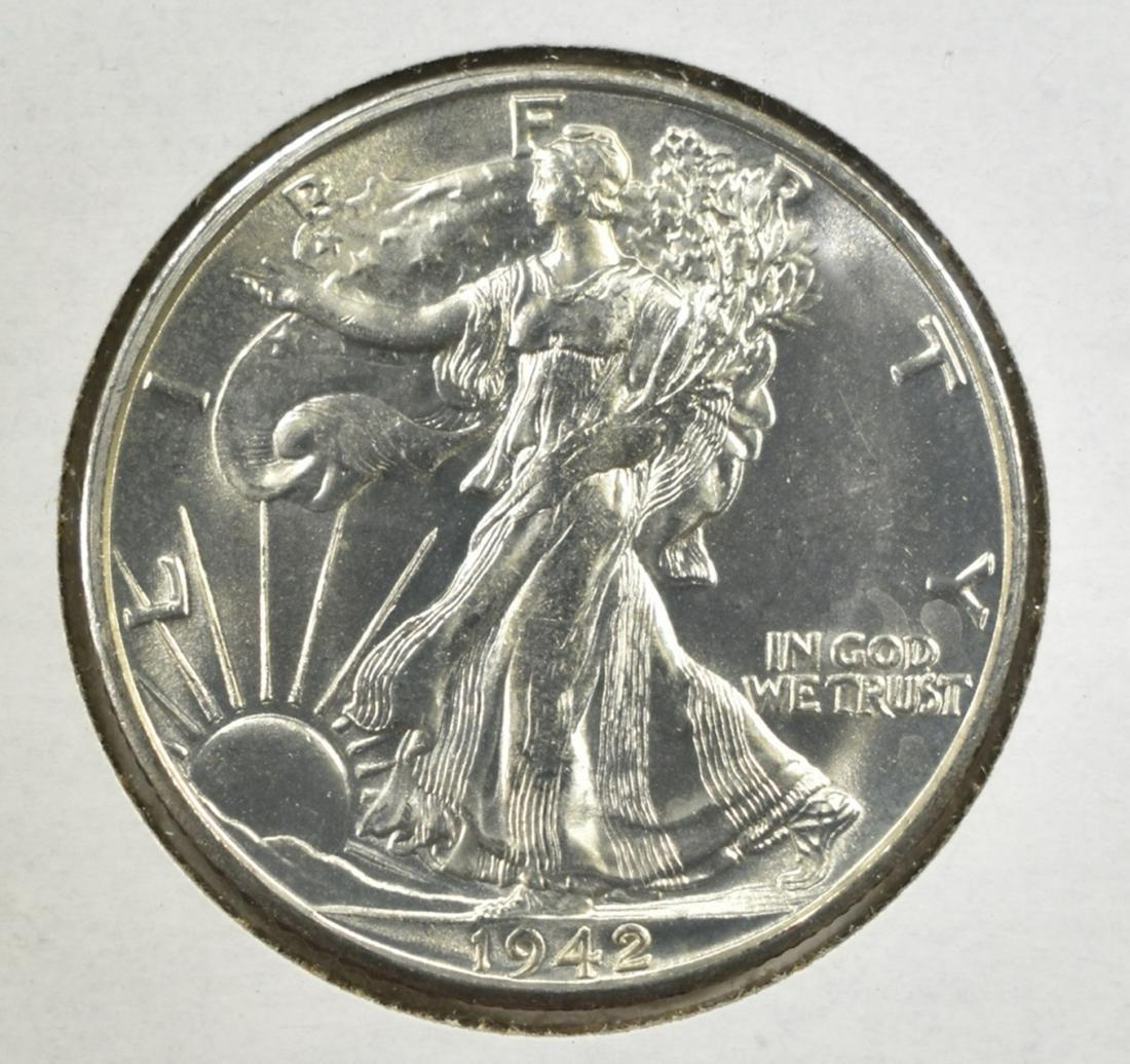 1942 S WALKING LIBERTY HALF DOLLAR CH  BU (1 of 2)