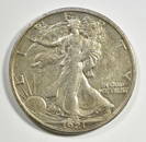 1921 WALKING LIBERTY HALF XF/AU