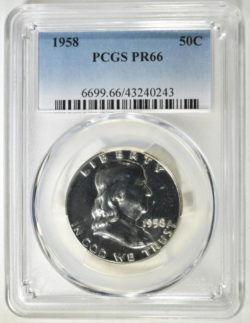 1958 FRANKLIN HALF DOLLAR PCGS PR 66 (1 of 4)