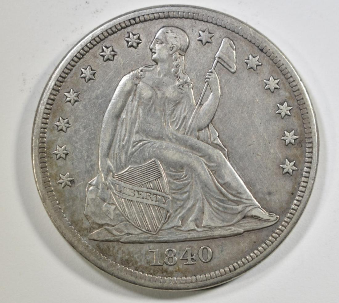 1840 SEATED LIBERTY DOLLAR XF/AU (1 of 2)