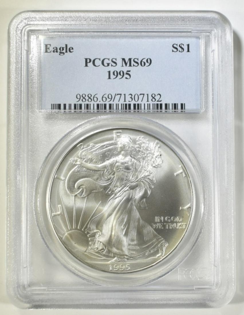 1995 AMERICAN SILVER EAGLE PCGS MS 69 (1 of 4)