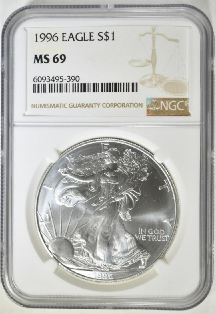 1996 AMERICAN SILVER EAGLE NGC MS-69 (1 of 4)