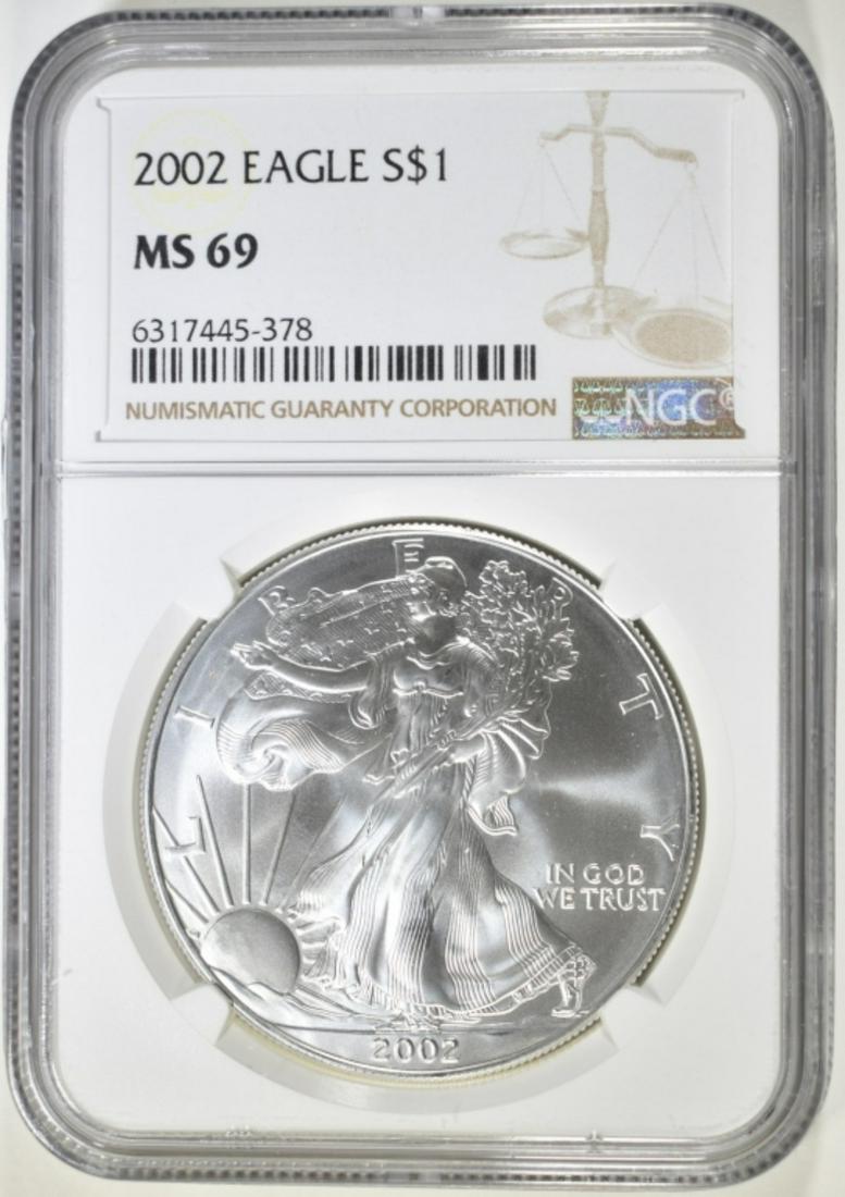 2002 AMERICAN SILVER EAGLE NGC MS 69 (1 of 4)