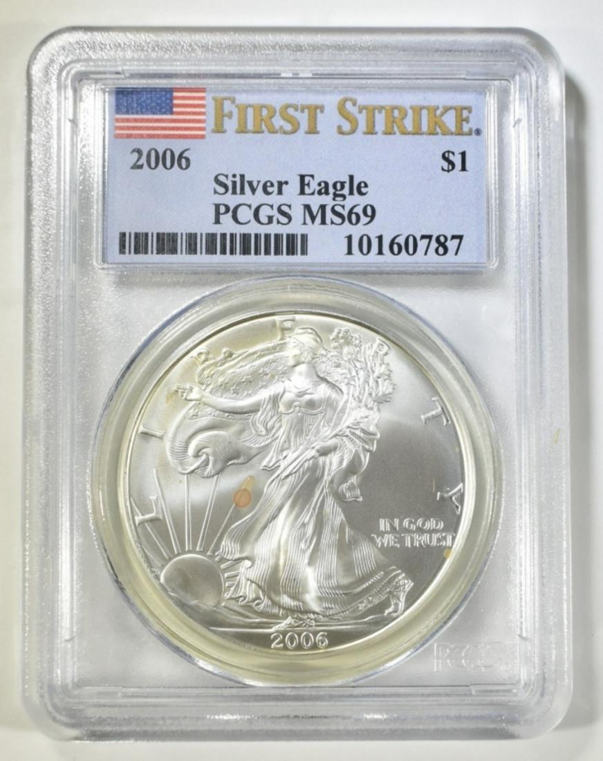 2006 AMERICAN SILVER EAGLE PCGS MS 69 FIRST STRIKE (1 of 4)