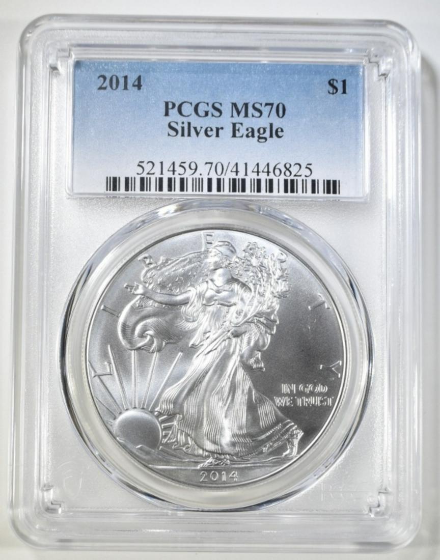 2014 AMERICAN SILVER EAGLE PCGS MS70 (1 of 4)