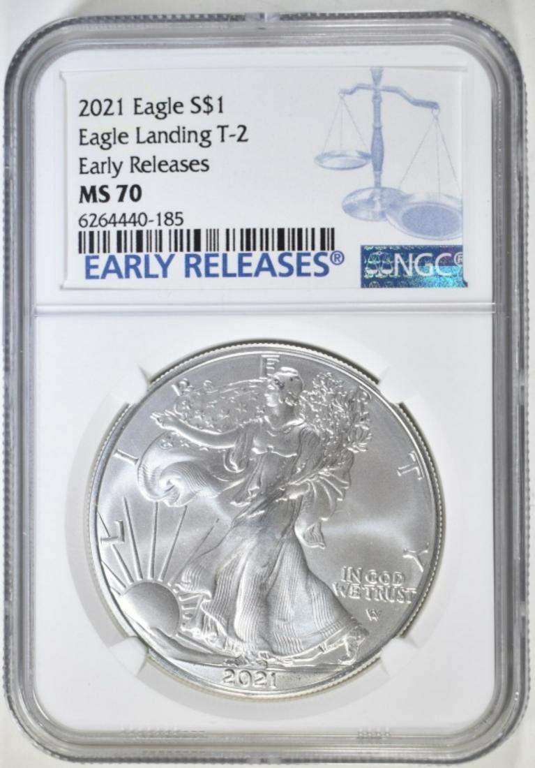 2021 T2 SILVER EAGLE NGC MS 70 ER (1 of 4)