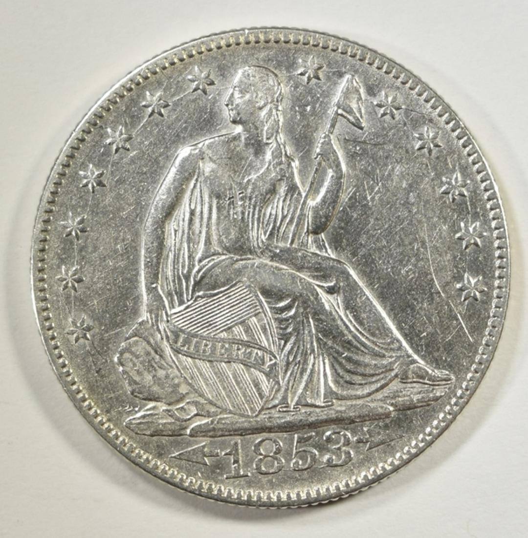 1853 SEATED LIBERTY HALF DOLLAR AU (1 of 2)